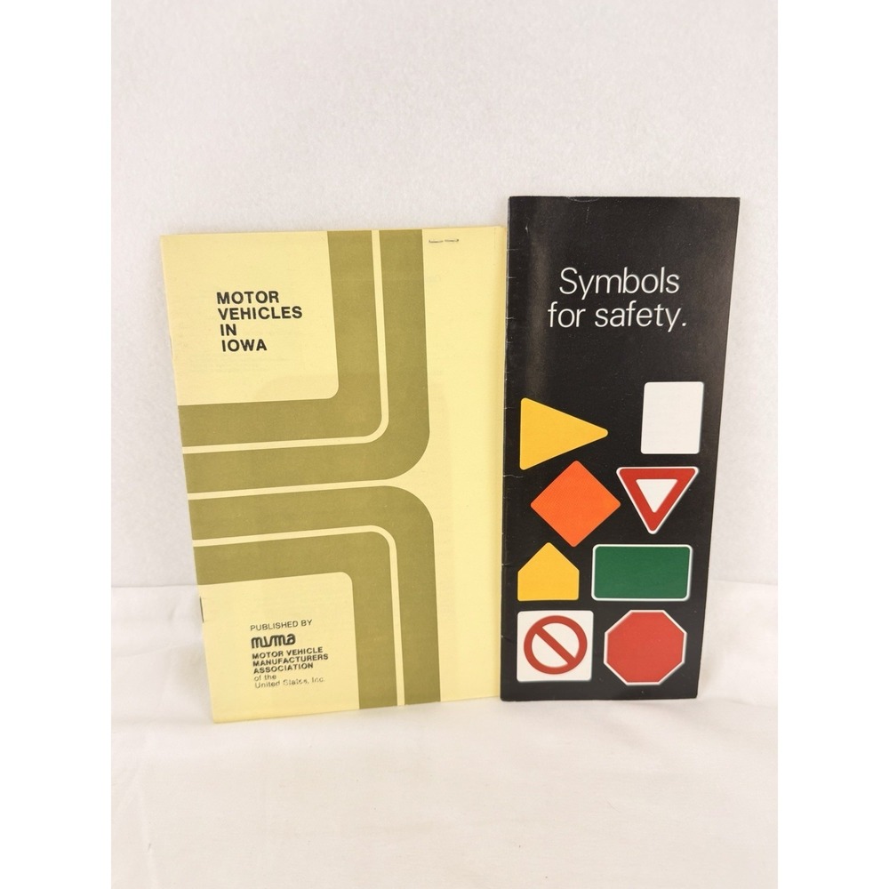 Vintage Motor Vehicles In Iowa MVMA Traffic Safety Symbols Brochure 1970s‎